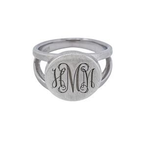 Vintage Sterling Silver 925 "HMM" Monogram Ring Size 8
